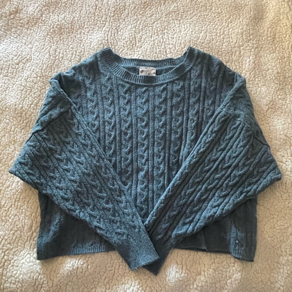 Hippie Rose Crewneck Cable Knit Sweater